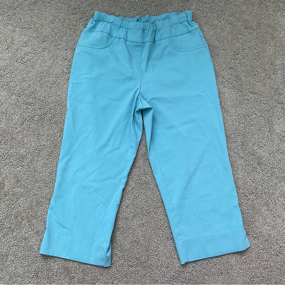 Ruby Road Light Blue Capri Pants Spring Colors Size 12 Stretchy Bright Comfort